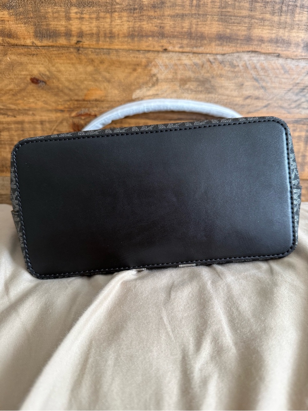 Michael Kors Black and Silver Monogram Shoulder Bag - Picture 9 of 9